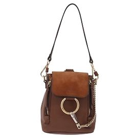 Chloé Chloe Faye Mini em pele acolchoada Marrom