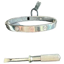 Bracciale Cartier Love 16 in Oro Bianco e Diamanti Argento