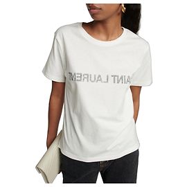 T-shirt Saint Laurent com Logótipo Branco
