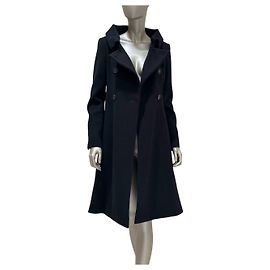 CHANEL Black Wool Coat A-Line Double-Breasted Sz. 38 Pre-owned Other