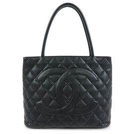Sac cabas CHANEL Medallion Matelasse COCO Mark Noir A01804 Noir