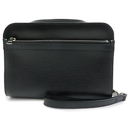 Louis Vuitton Epi Leather Osh Clutch Bag Flat Pouch Noir M59362 Noir