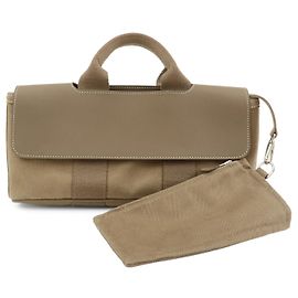 Hermès HERMES Valparaiso Long PM Sac Cabas en Veau Etoupe Gris