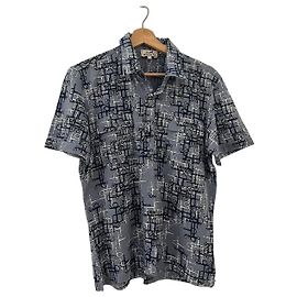 Hermès Hermes Camicia Stampata in Cotone Blu Bianco Blu