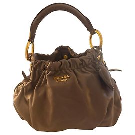 Prada Sacca Sottospalla borsa a mano in pelle Marrone