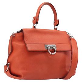Salvatore Ferragamo Soft Sofia Leather Medium Naranja