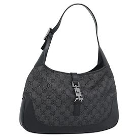 Gucci Jackie GG Canvas and Leather Small Noir