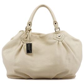Marc by Marc Jacobs Ivory Leather Classic Q Large Top Handle Bag White