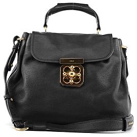 Chloé mala 2-Way Elsie em pele preta Preto