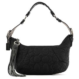 Coach Gesteppte Nylon-Schultertasche in Schwarz Schwarz