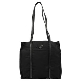 Prada Sac cabas 1995 Black Tessuto Nappa Nylon Noir