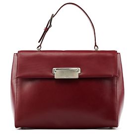 Prada Burgundy Vitello Leather Top Handle Bag Dark red