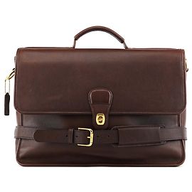 Coach Sac briefcase Metropolitan 2-Way en cuir Dark Brown 0542 Marron