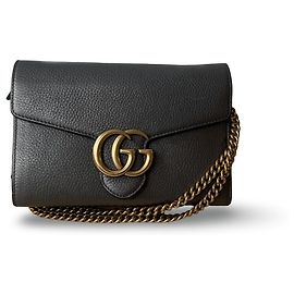Pochette Gucci Marmont en cuir gris Gris