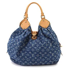 Borsa a tracolla Louis Vuitton Monogram Denim XL Blu Monogramma