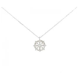 Autre Marque Pt900 Diamantenhalskette Silber