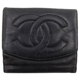 Portafoglio Chanel Coco Mark in pelle di agnello Nero