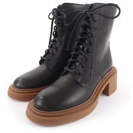 Loewe Logo-engraved Leather Boots Black