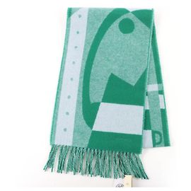 Cachecol de cashmere Hermès Ready Steady Go Outro Verde