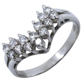 Autre Marque Anillo de platino Pt900 con diamantes Plata
