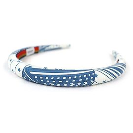 Accessorio per capelli in seta Hermès Katyusha Gina Zigzag Star Blu