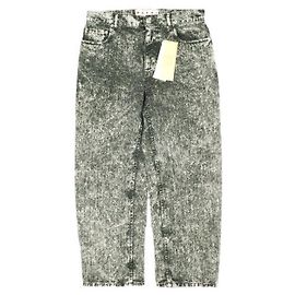 Vaqueros Wide Leg de Denim Teñido Marmolado Marni Negro