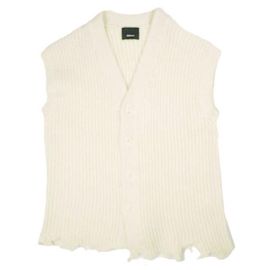 Autre Marque 08sircus WOOL BROKEN KNIT CARDIGAN VEST Wollweste Andere Roh