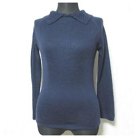 Autre Marque mina perhonen prenda de punto de seda y cashmere shell Azul Azul marino