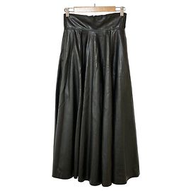 Autre Marque HARE Synthetic Leather Circular Skirt Black