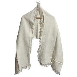 Autre Marque ASAUCE MELER Estola Grande de Lino Blanco