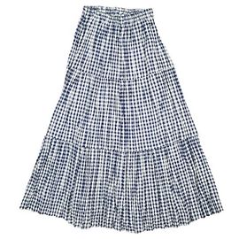 Autre Marque Saia Longa RockMount em Poliéster e Algodão com Xadrez Gingham Azul Outro