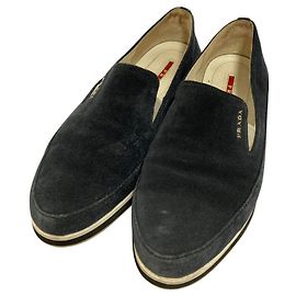 Prada Sports Suede Slip-on Sneaker Blue Navy blue