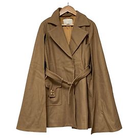 Autre Marque eimy istoire ES Motif Wool Cape Coat Marrone Cammello