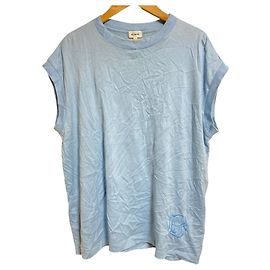 Autre Marque BLAMINK Logo Embroidery Cotton Sleeveless Top Blue Light blue