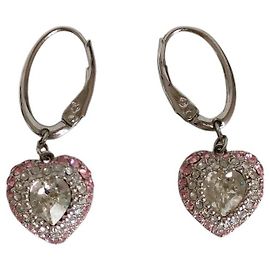 Orecchini Swarovski Heart Pavé Rosa