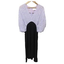 Autre Marque Mame Kurogouchi Glitzer-Jacquard-Kleid Andere Lila