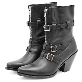 Céline Bottes en cuir Berlin Celine Noir