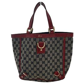 Saco Tote Gucci Abbey em tela GG e couro Bege