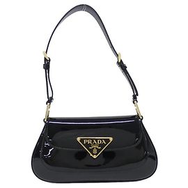 Sac à bandoulière Prada Vernice Noir Doré