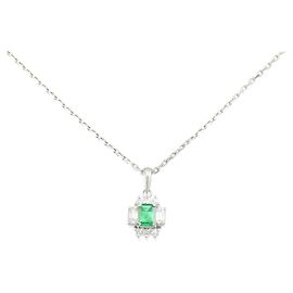Autre Marque Collana in platino, smeraldo e diamante Argento