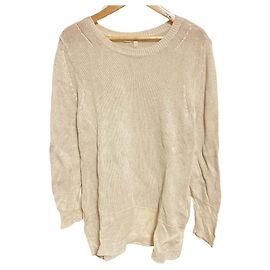 S Max Mara Pulóver de punto de seda y lino Beige