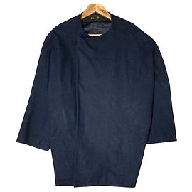 Autre Marque Manteau sans col Drawer Bleu