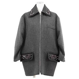 Manteau en sergé de laine Prada Marron