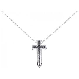 Autre Marque Collana Damiani Spada 750 Oro Bianco e Diamanti Argento