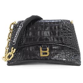mala de ombro Balenciaga em couro de bezerro Preto