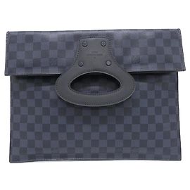 Clutch Portfolio Louis Vuitton Damier Cobalt Negro Azul