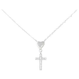 Collier Gucci en or blanc 750 et diamants Argenté