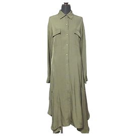 Autre Marque Vince Triacetat-Kleid Grün Khaki