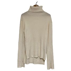 Autre Marque EVERYDAY I LIKE TEX Rippstrick-Pullover mit Rollkragen Beige Roh