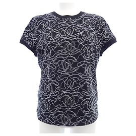 T-shirt en coton Chanel LOOK48 Noir Blanc